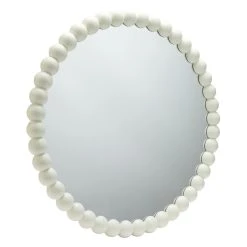 Habitat Beaded Round Wall Mirror - White - 70x70cm