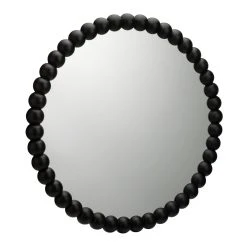 Habitat Beaded Round Wall Mirror - Black - 70x70cm