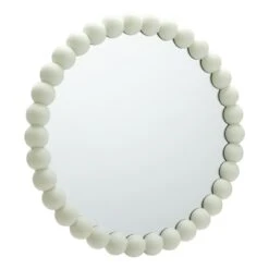 Habitat Beaded Round Wall Mirror - White - 50x50cm