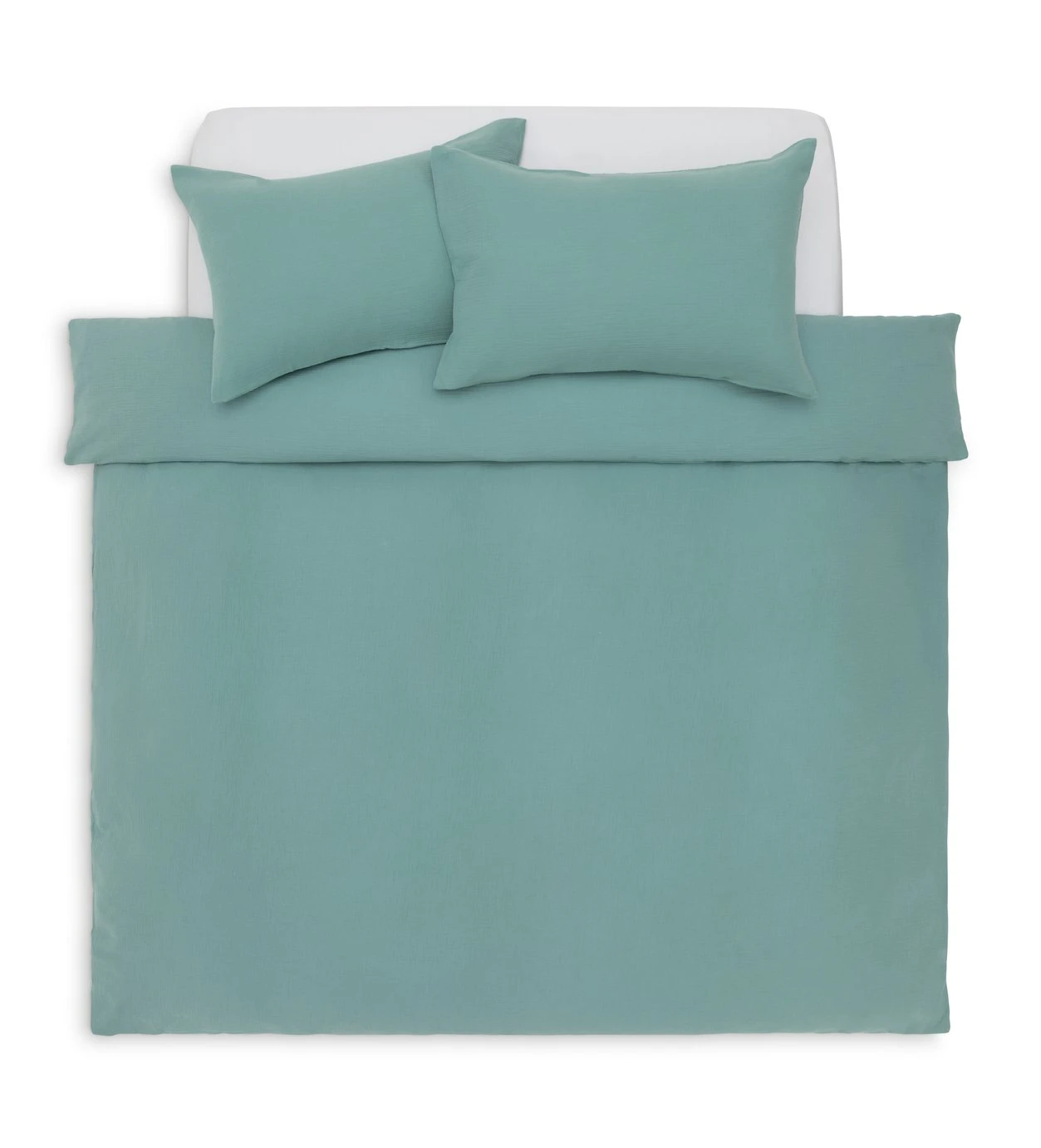 Habitat Cotton 200TC Muslin Green Bedding Set - Double - Image 3