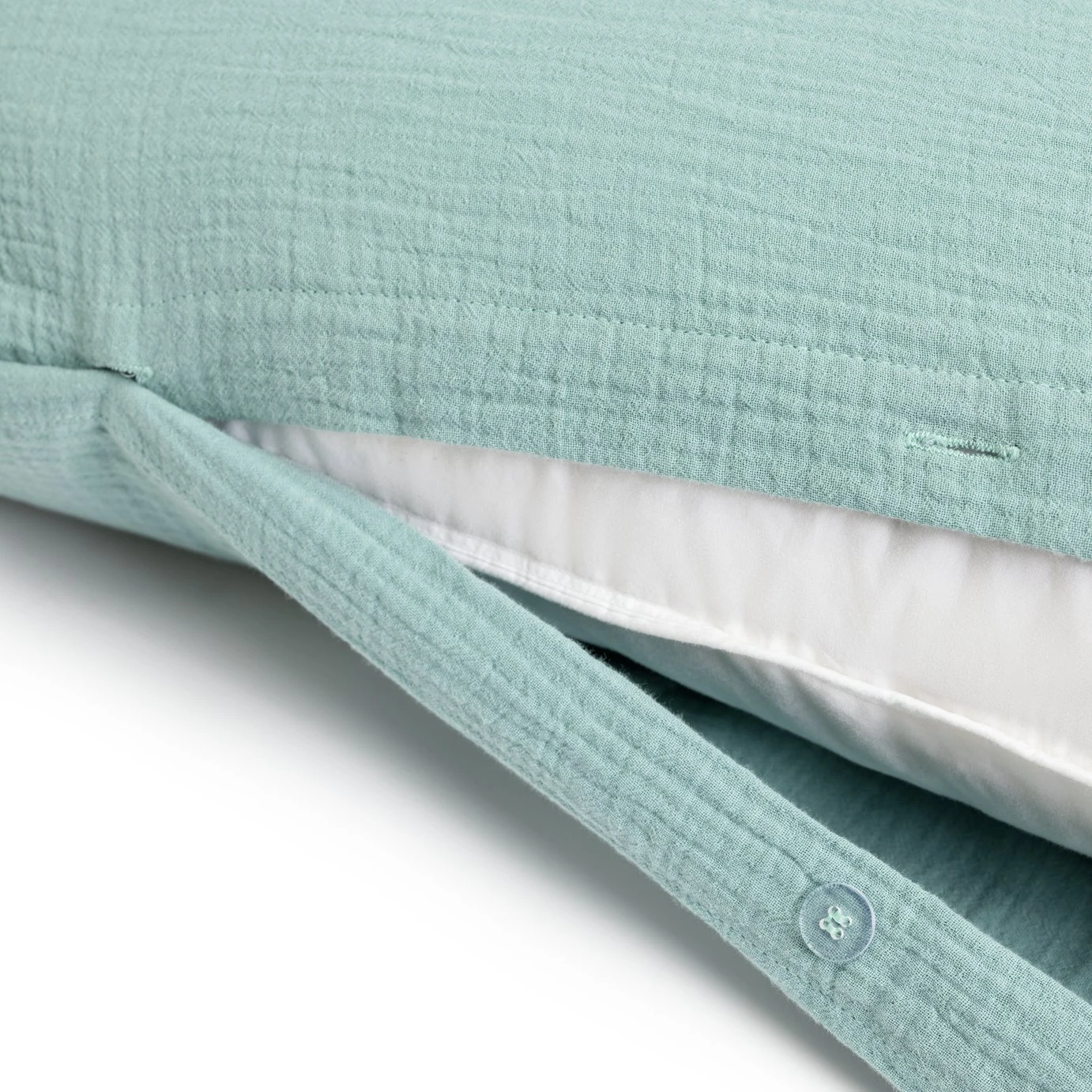 Habitat Cotton 200TC Muslin Green Bedding Set - Double - Image 5