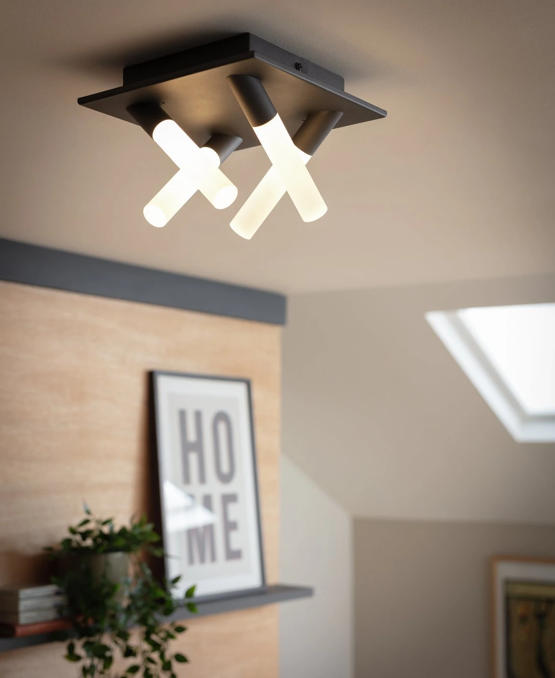 Habitat Metal 4 Light LED Bathroom Flush Ceiling Light-Black - Image 5