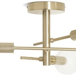 Habitat Globe Ribbed Metal Bathroom Ceiling Light - Brass