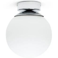 Habitat Opal Glass Bathroom Flush Ceiling Light - White
