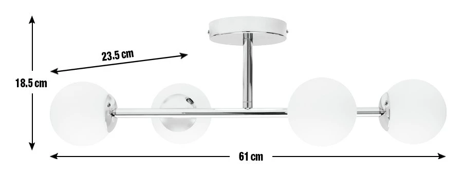 Habitat Metal 4 Light Bathroom Flush Ceiling Light - Chrome - Image 3