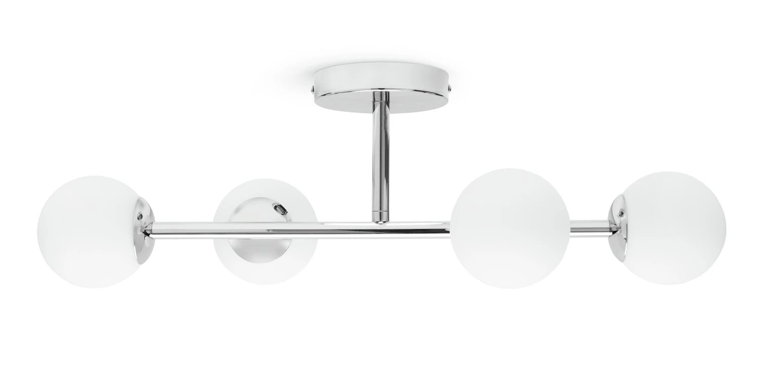 Habitat Metal 4 Light Bathroom Flush Ceiling Light - Chrome