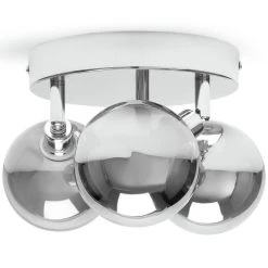 Habitat Globe Metal Bathroom Flush To Ceiling Light - Silver