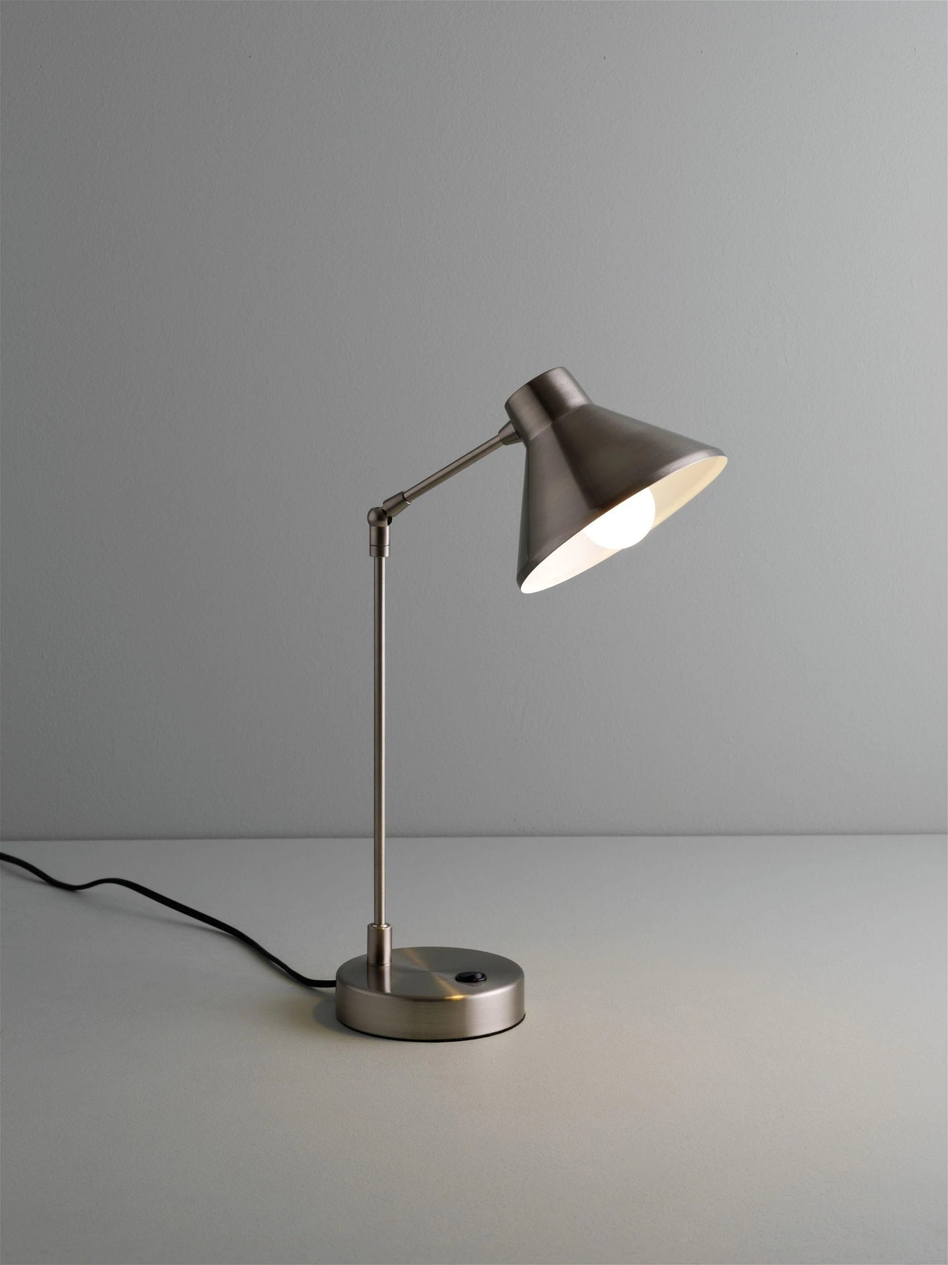 Habitat Bobby Metal Desk Lamp - Silver - Image 3