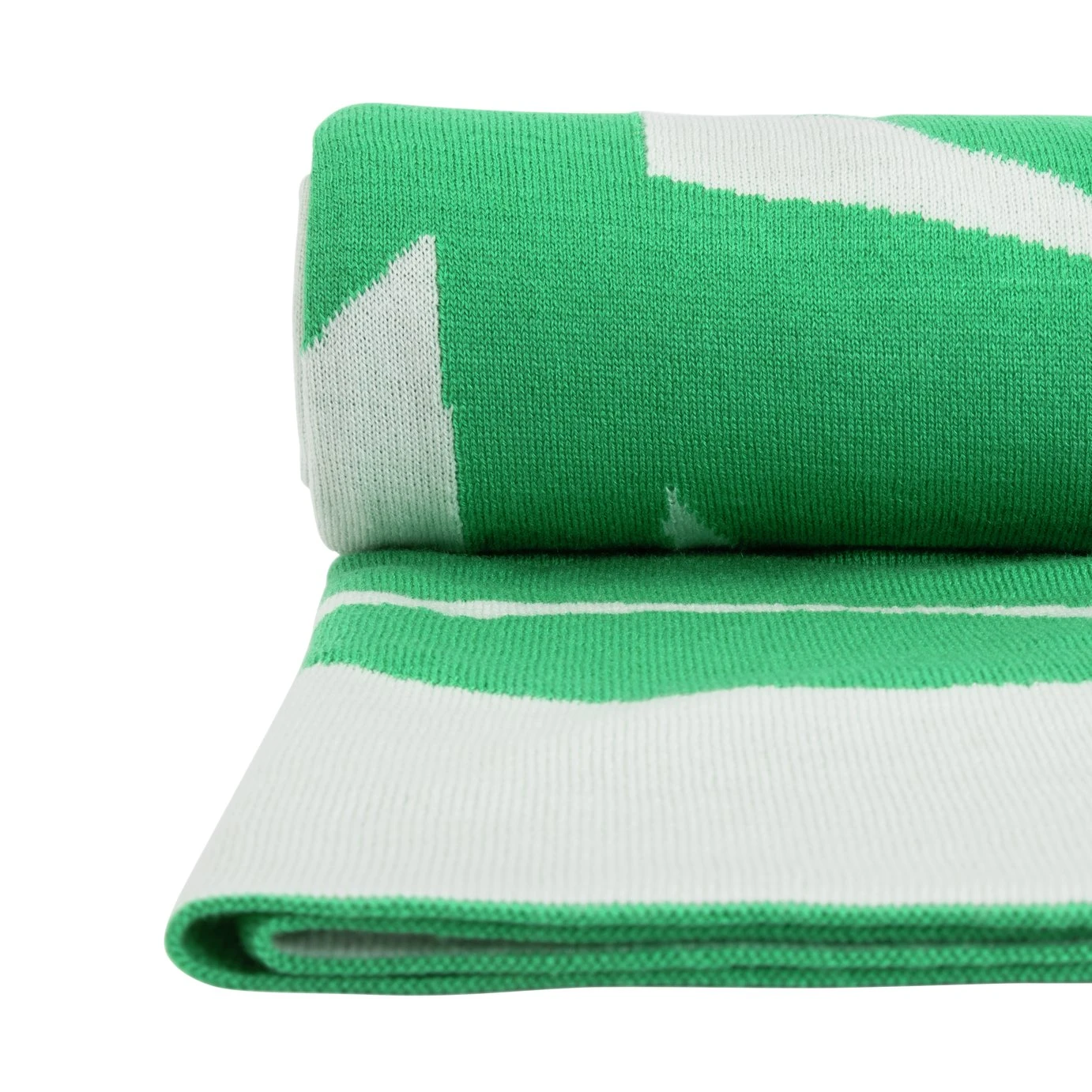 Habitat Floral Pattern Knit Throw - White & Green -125x150cm - Image 4