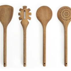 Habitat Global 4 Piece Wooden Utensils Set - Natural