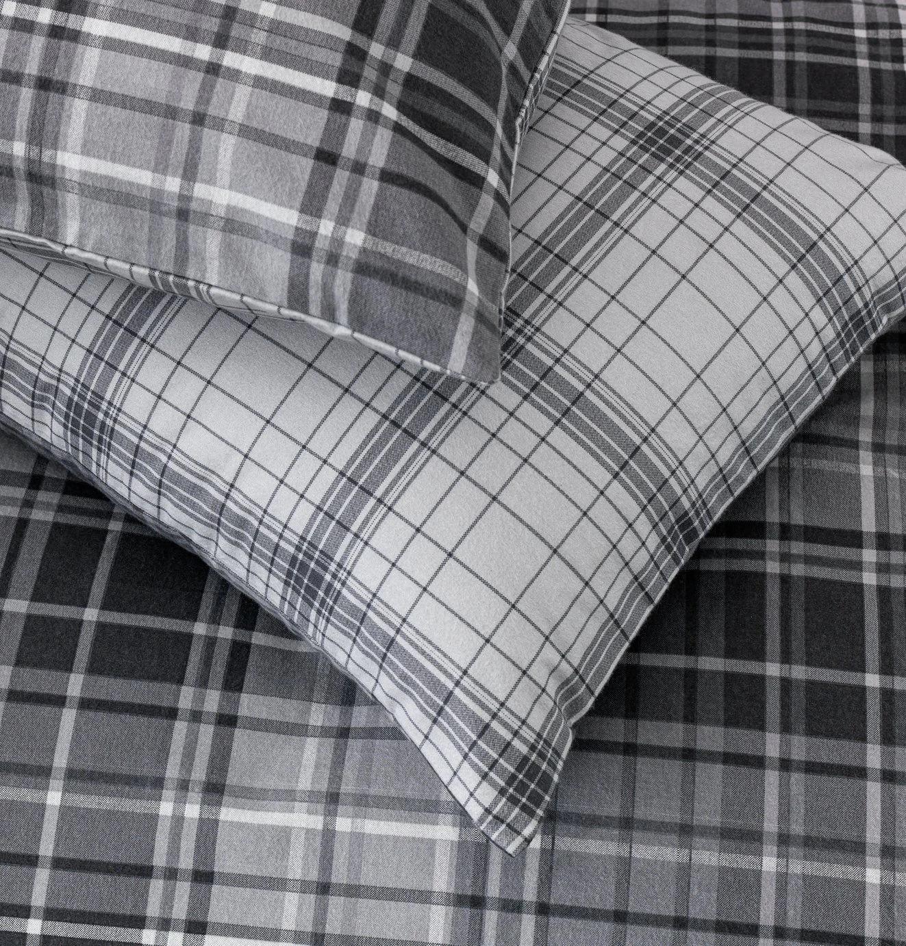 Habitat Grey Brushed Check Bedding Set - Single - Image 4