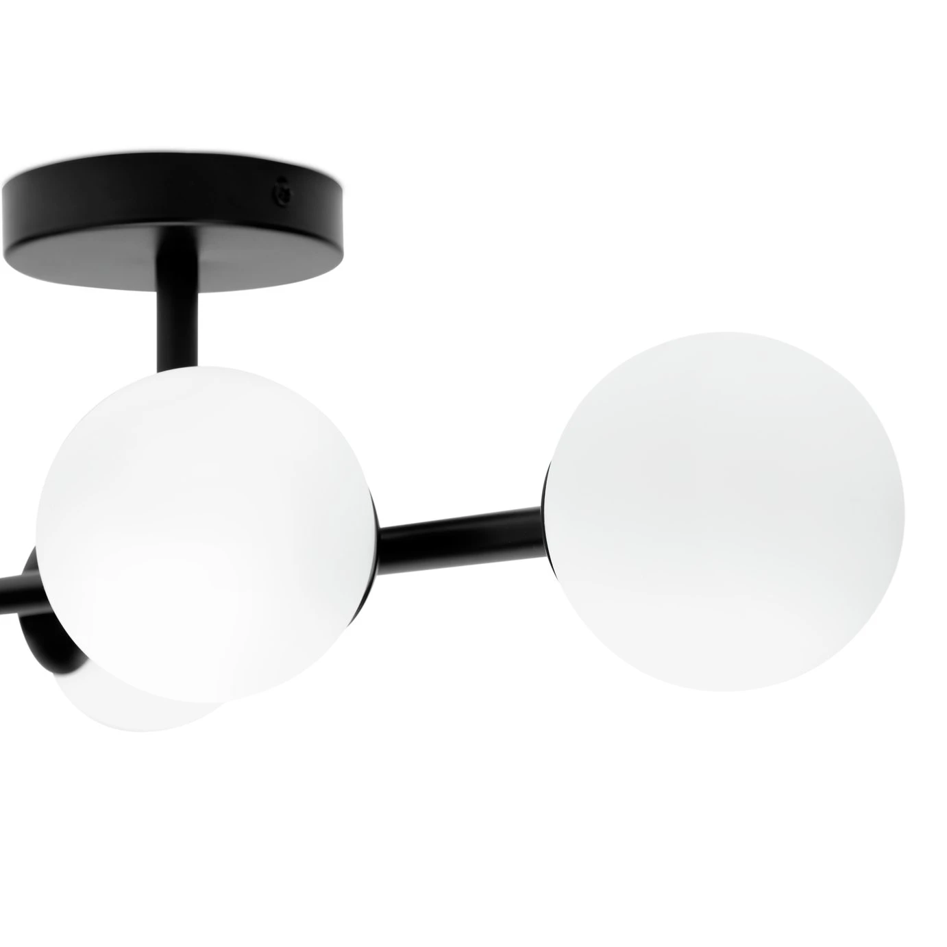 Habitat Opal Metal Bathroom Flush Ceiling Light - Black - Image 4
