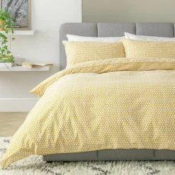 Argos Home Polka Square Yellow Bedding Set - Double