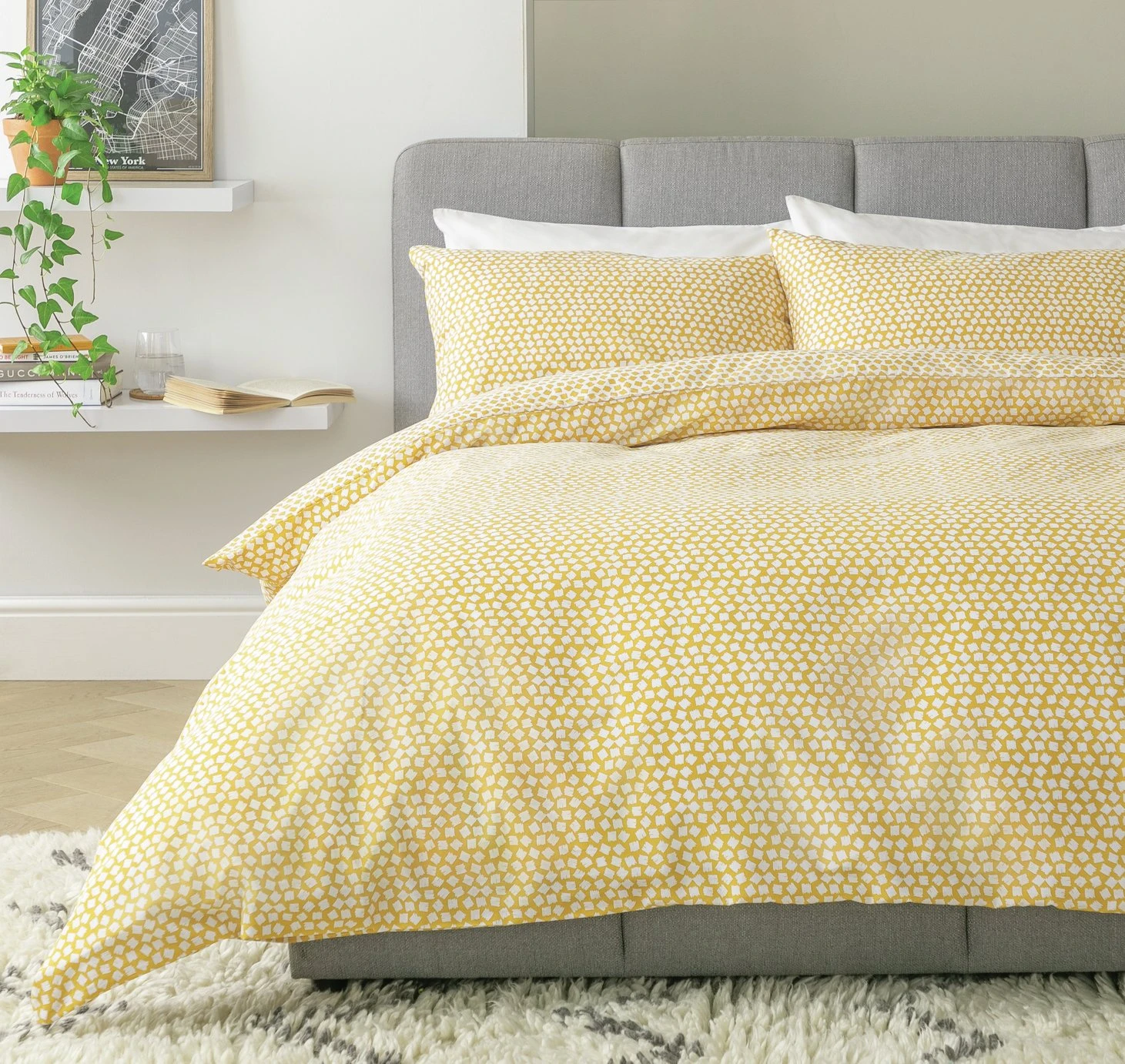 Argos Home Polka Square Yellow Bedding Set - Single - Image 6