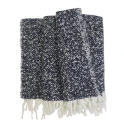 Habitat Faux Textured Mohair Throw - Navy - 125x150cm