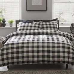 Habitat Gingham Check Black & White Bedding Set - Single