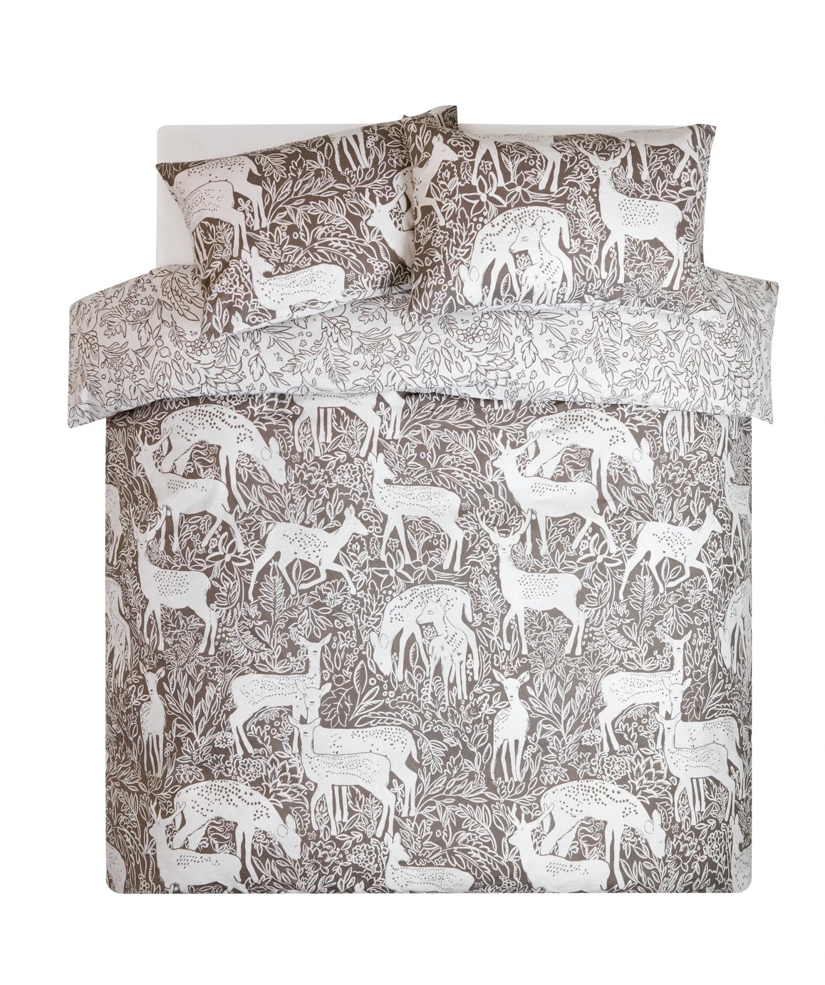 Habitat Brushed Cotton Deer Print Grey Bedding Set - Single - Image 3