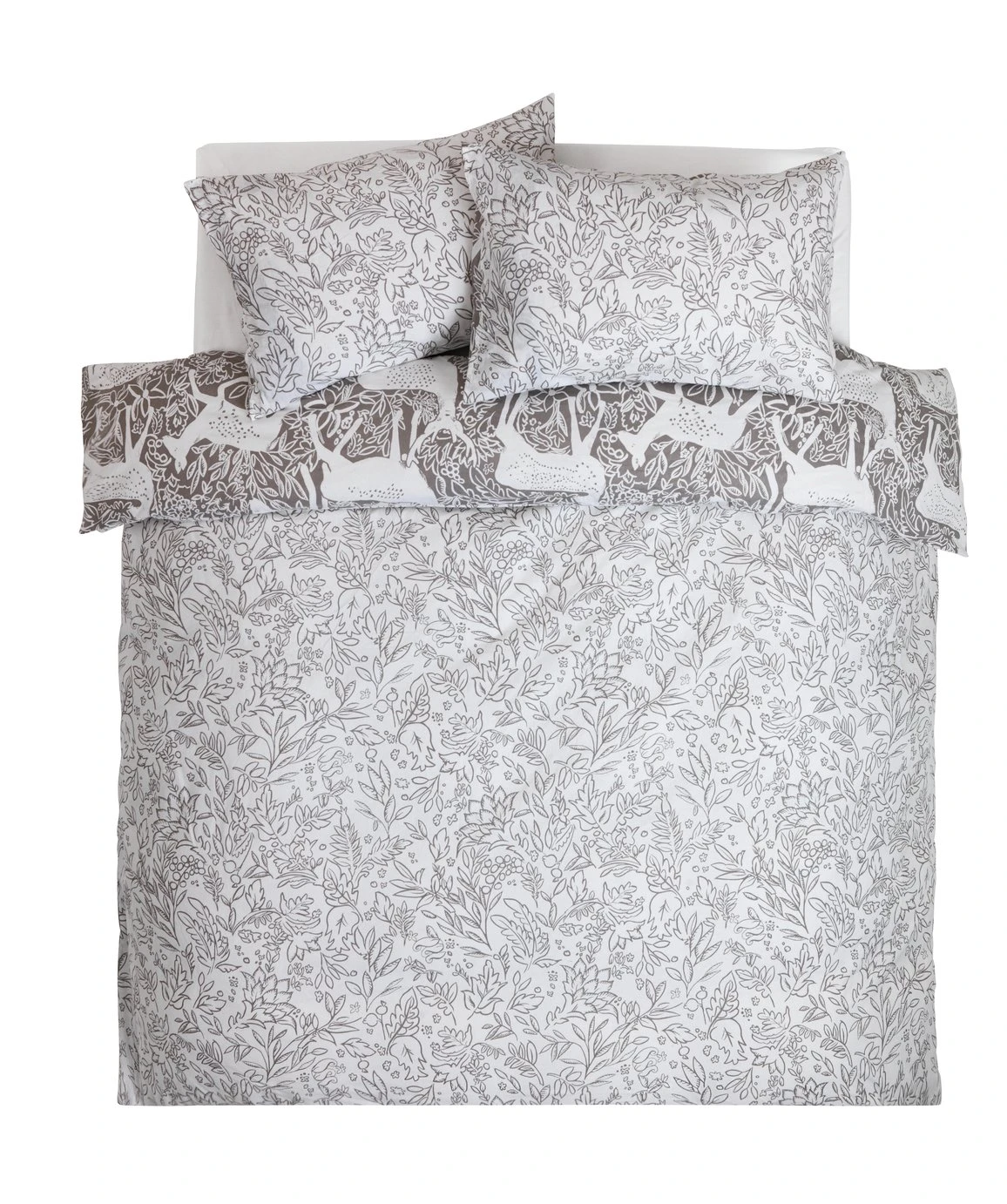 Habitat Brushed Cotton Deer Print Grey Bedding Set - Single - Image 5