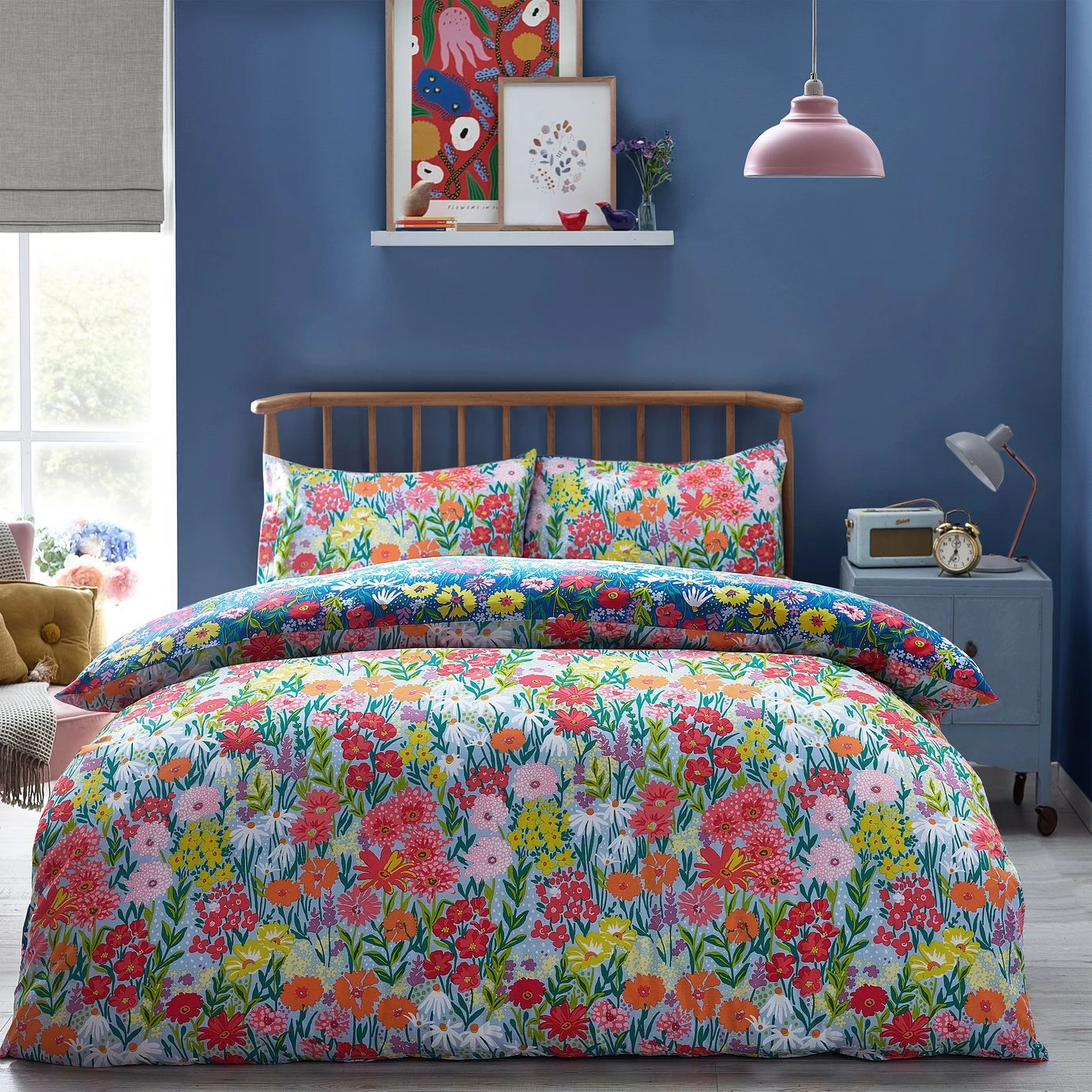 Furn Wild Meadow Floral Blue Bedding Set - Single - Image 2