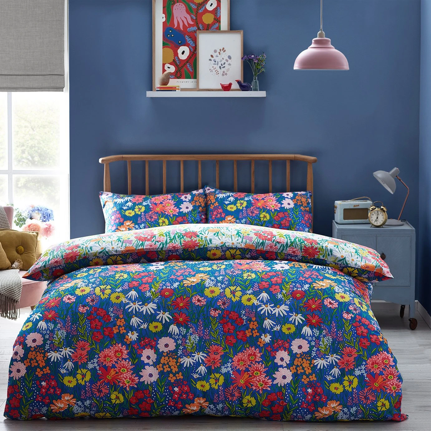 Furn Wild Meadow Floral Blue Bedding Set - Single - Image 3