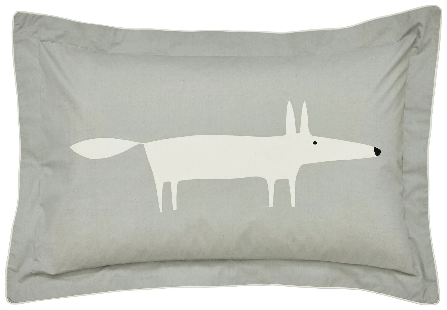 Scion Cotton Mr Fox Patterned Pillowcase - Silver