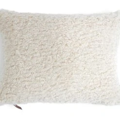Habitat Faux Shearling Cushion - Oatmeal - 60X40cm