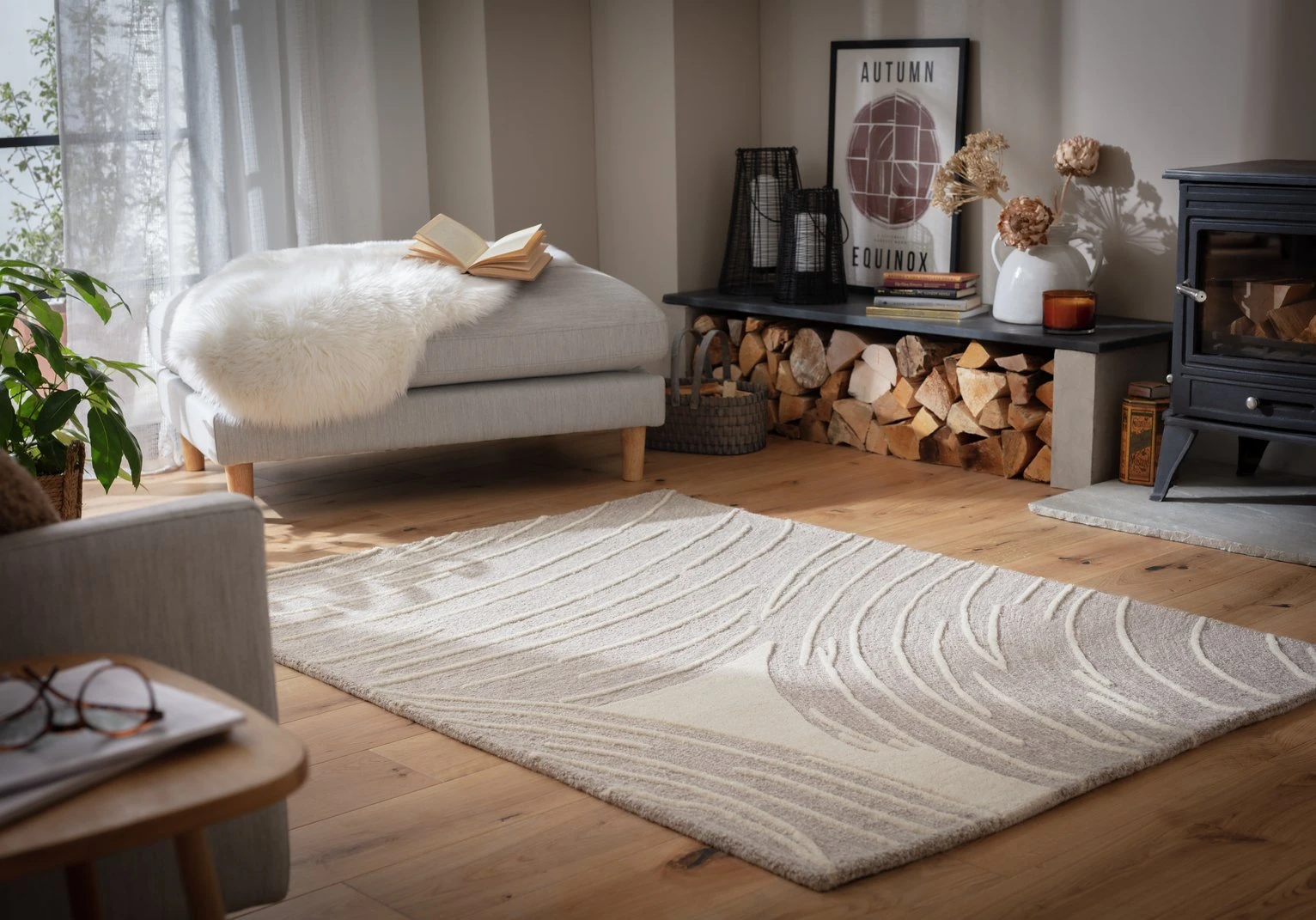 Habitat Hand Tufted Wool & Cotton Rug - Natural -120X170cm - Image 2