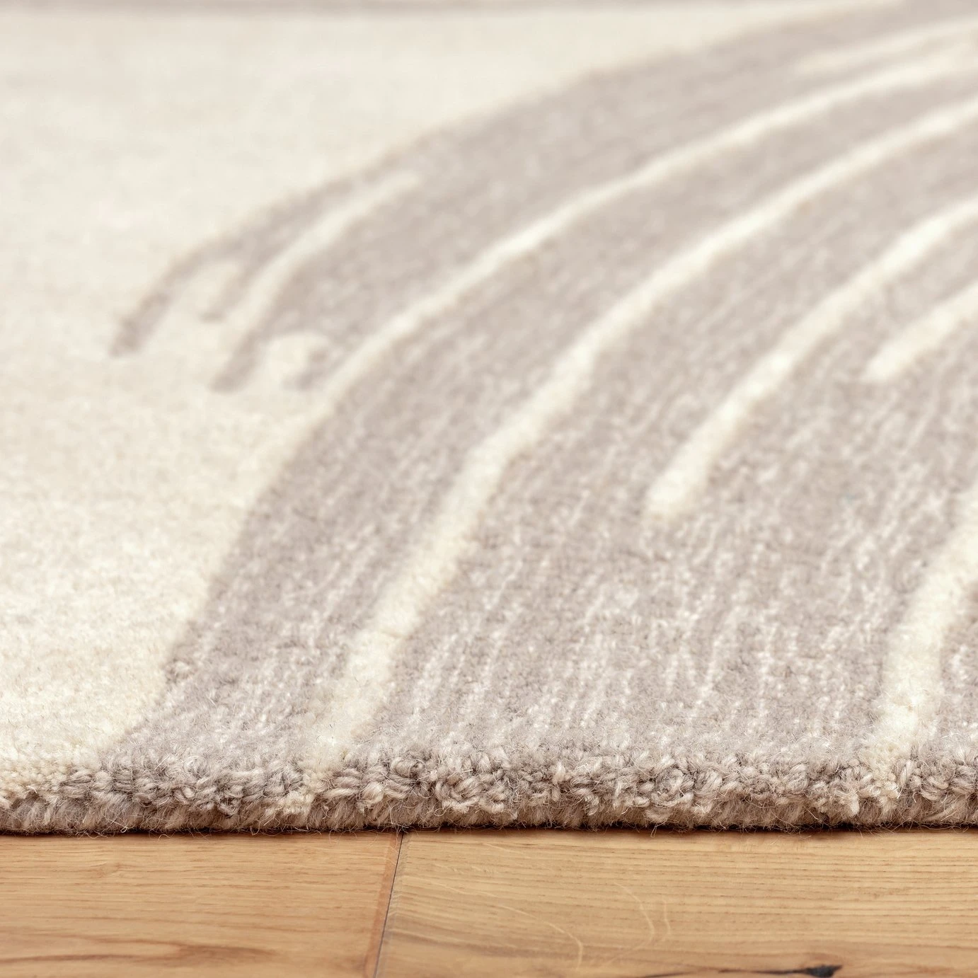 Habitat Hand Tufted Wool & Cotton Rug - Natural -120X170cm - Image 4