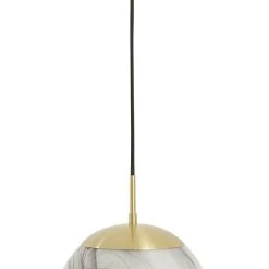 Habitat Tires Alabaster Ceiling Pendant Light -Brushed Brass