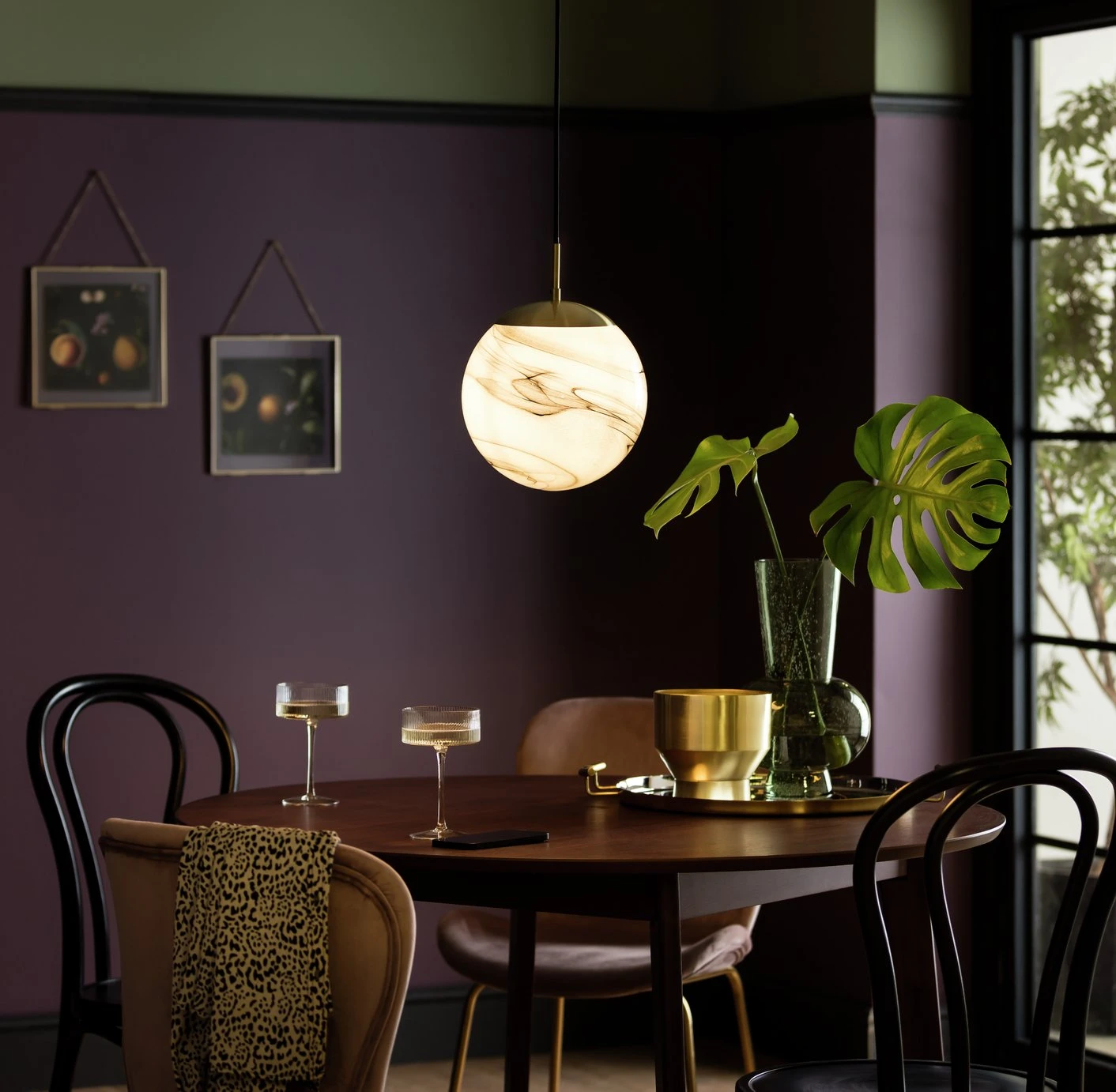 Habitat Tires Alabaster Ceiling Pendant Light -Brushed Brass - Image 2