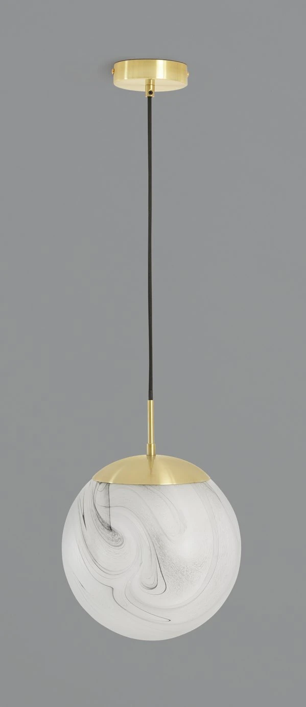 Habitat Tires Alabaster Ceiling Pendant Light -Brushed Brass - Image 4