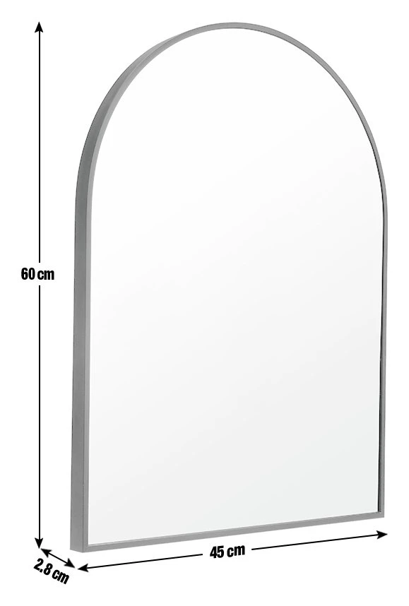 Habitat Arch Metal Wall Mirror - Black - 45x60cm - Image 3