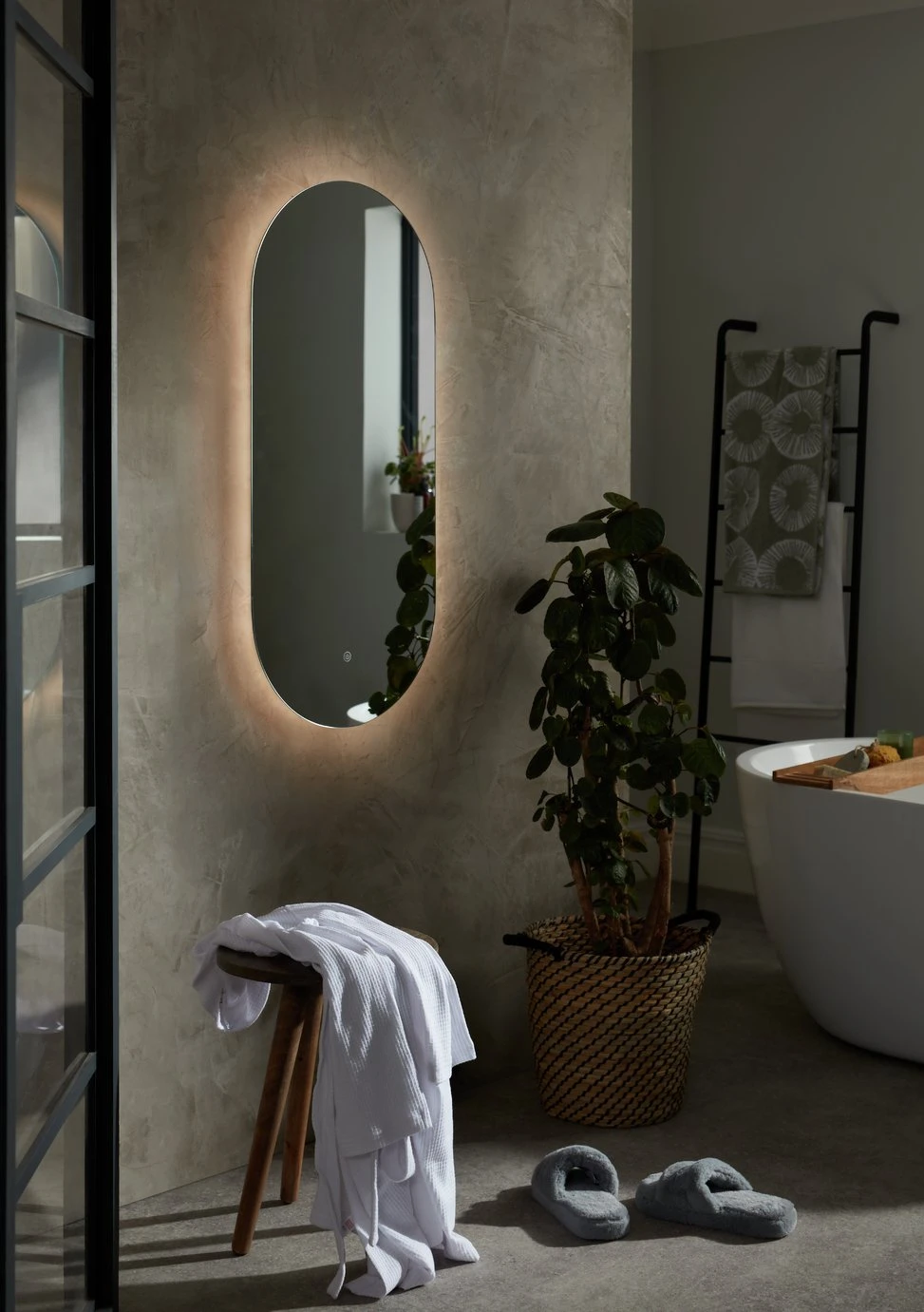 Habitat Large Vertical Backlight LED Mirror - White - Image 2