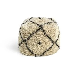 Kaikoo Gentry Wool Pouffe - White