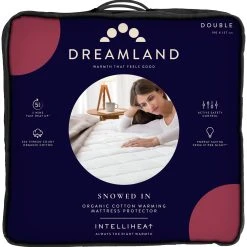 Dreamland Organic Cotton Warming Mattress Protector-Double