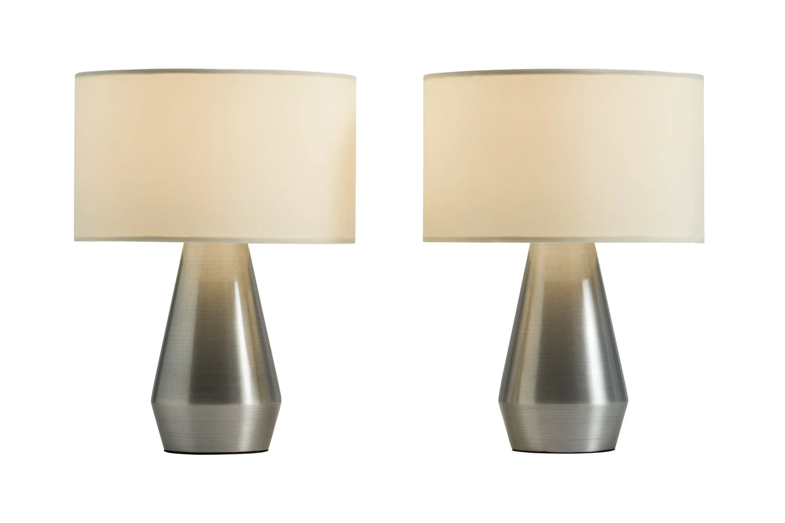 Habitat Maya Pair Of Touch Table Lamps - Silver & Cream - Image 3
