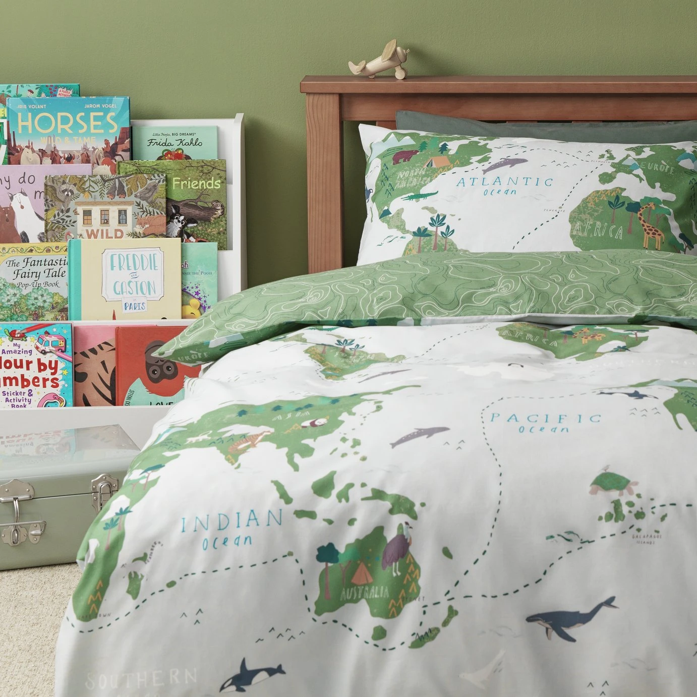Habitat Kids Cotton World Map Print Bedding Set - Toddler - Image 7