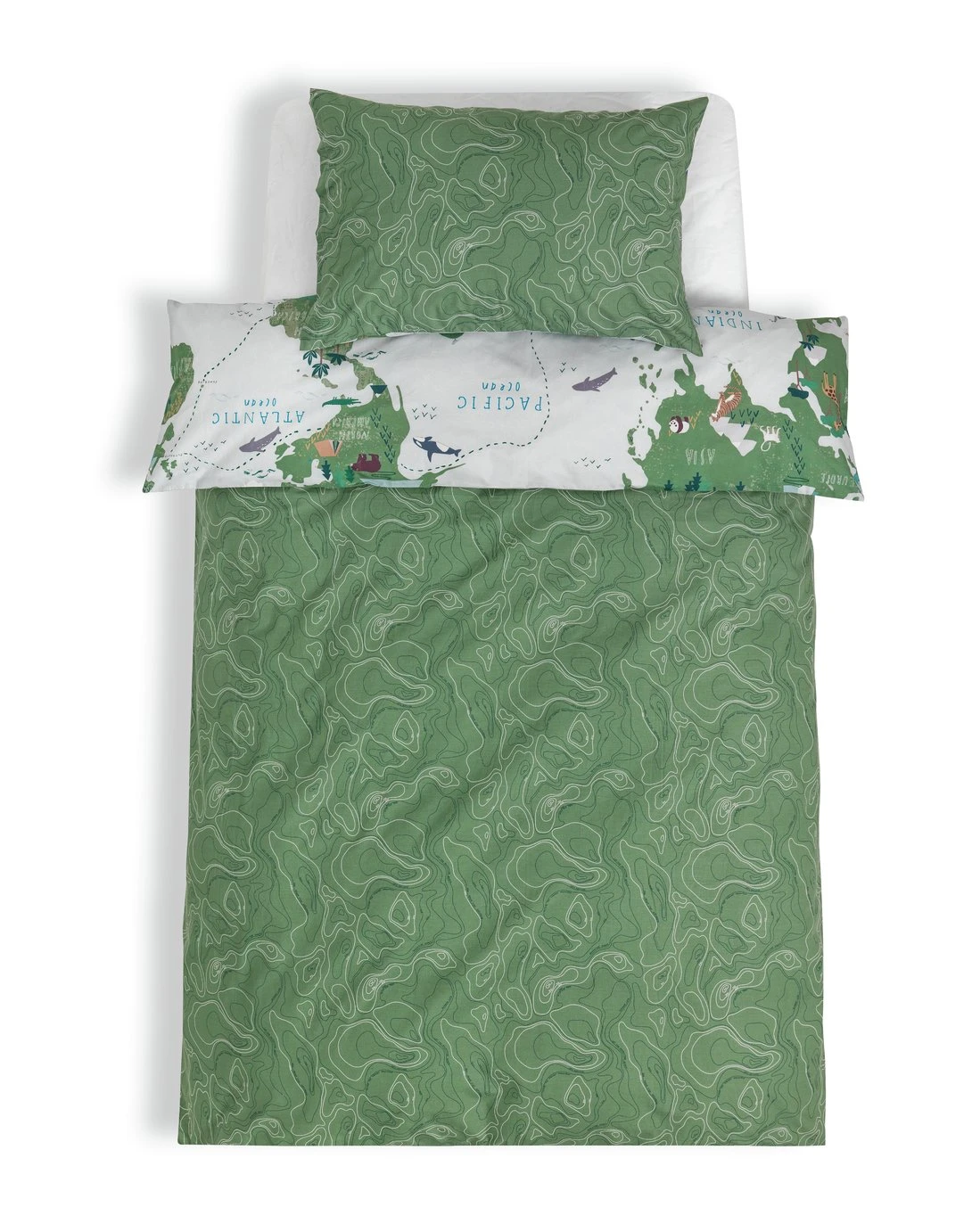 Habitat Kids Cotton World Map Print Bedding Set - Toddler - Image 5