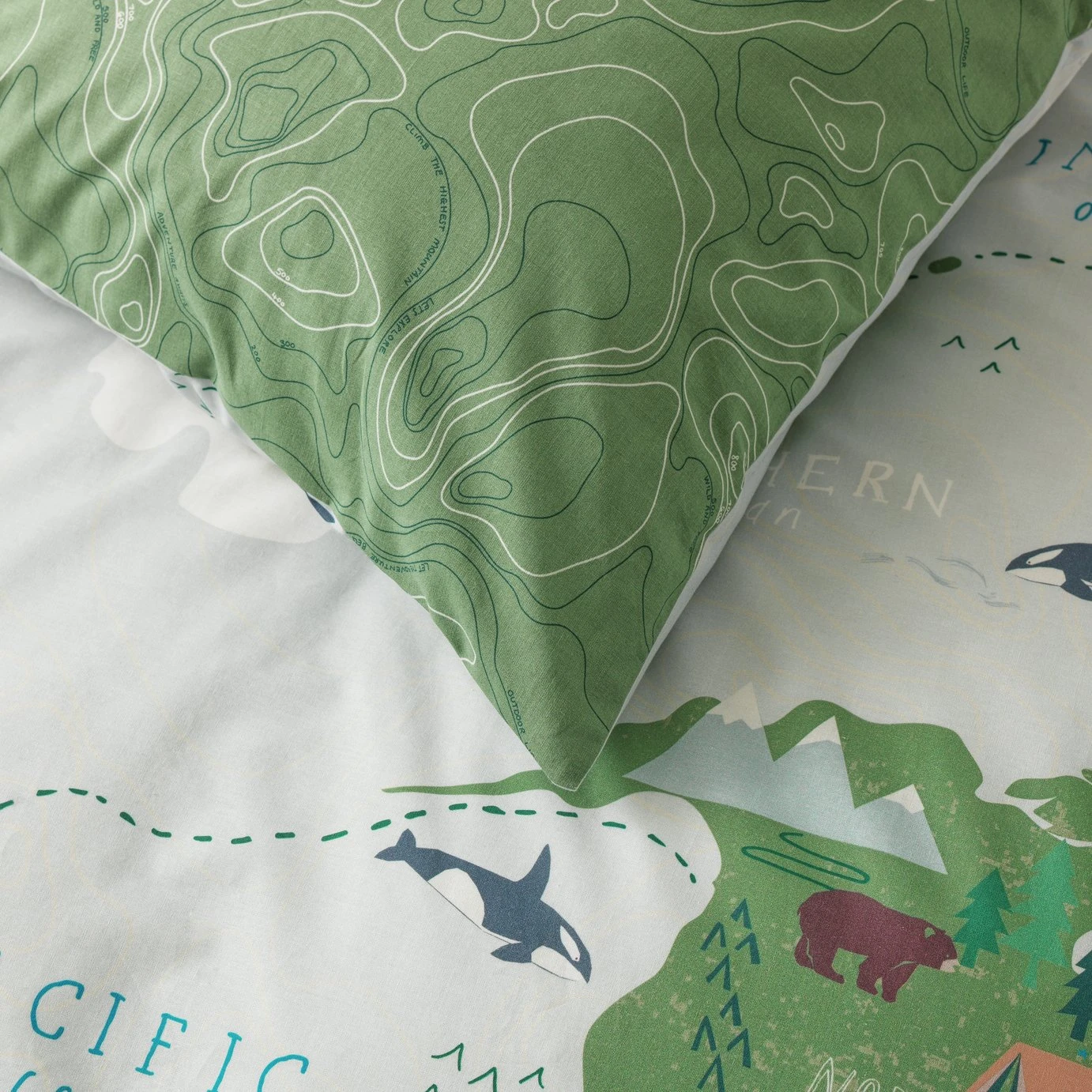 Habitat Kids Cotton World Map Print Bedding Set - Toddler - Image 4