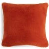 Habitat Plain Faux Fur Cushion - Burnt Orange - 43X43cm