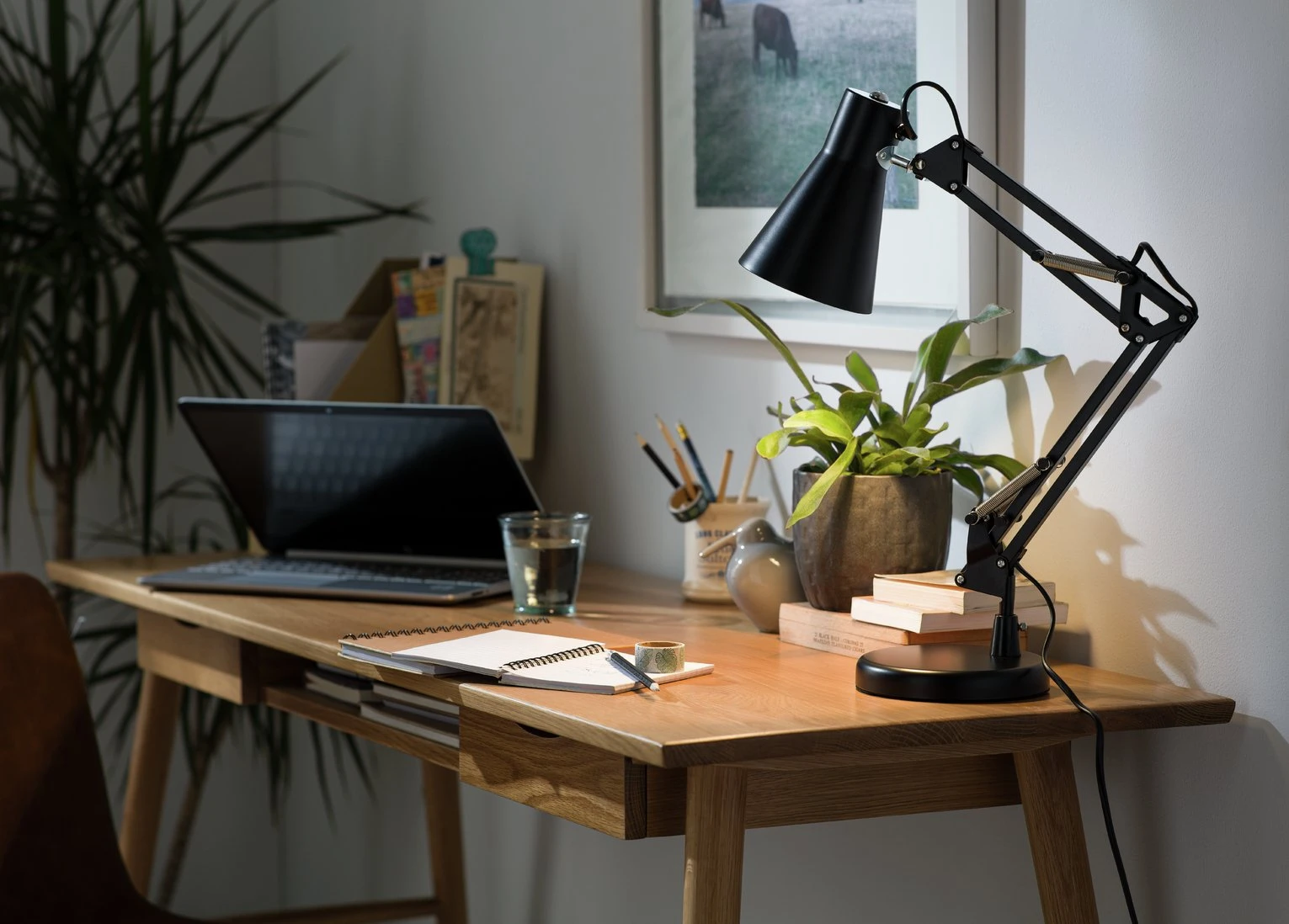 Habitat Swing Arm Desk Lamp - Matt Black - Image 9
