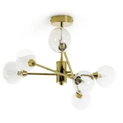 Habitat Glam 6 Light Glass Ceiling Light – Gold