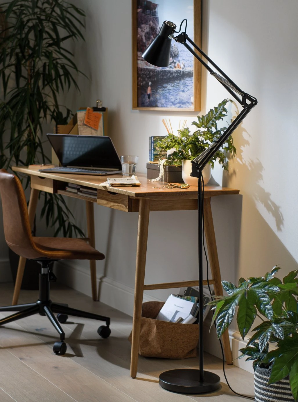 Habitat Swing Arm Floor Lamp - Matt Black - Image 2