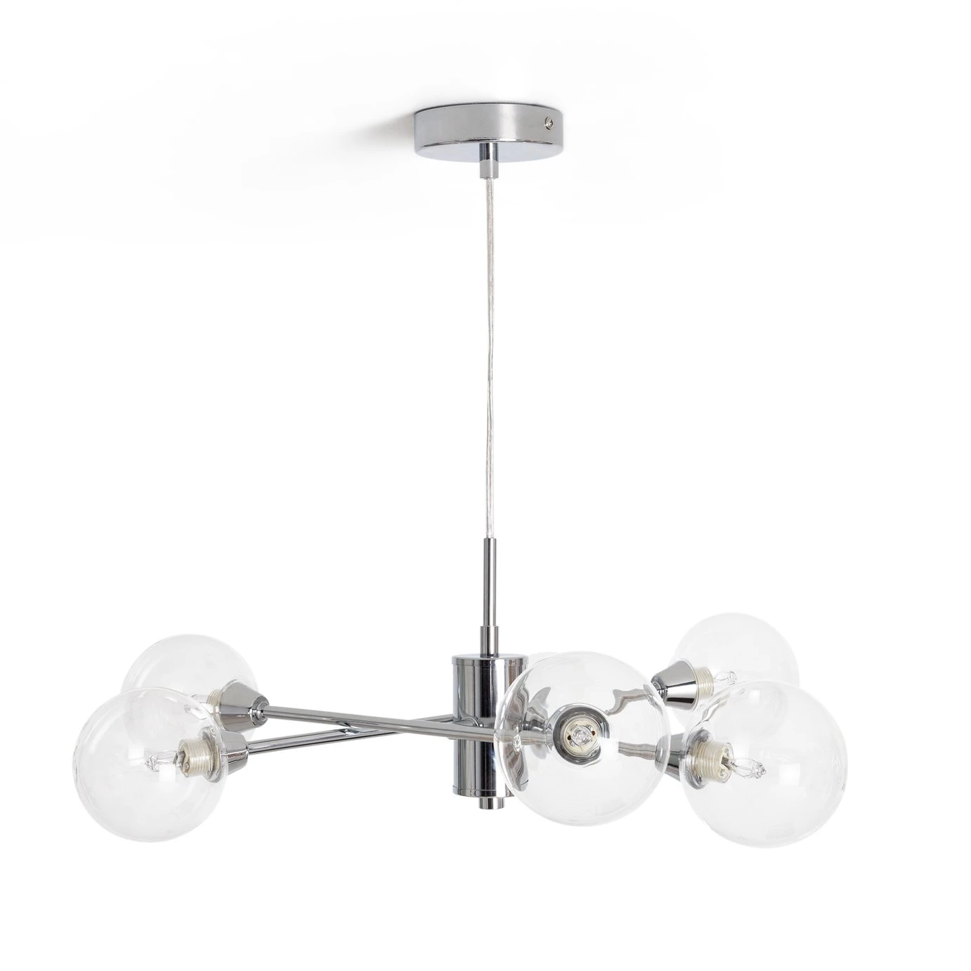 Habitat Glam 6 Light Glass Ceiling Light – Chrome