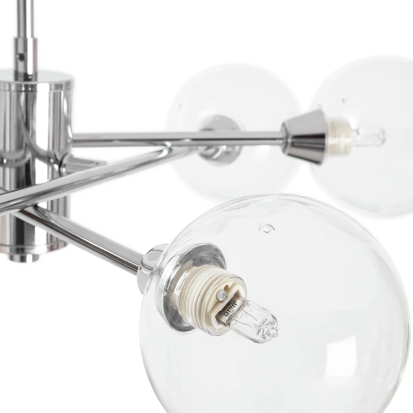 Habitat Glam 6 Light Glass Ceiling Light – Chrome - Image 4