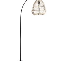 Habitat Rattan Arc Floor Lamp - Cream And Black