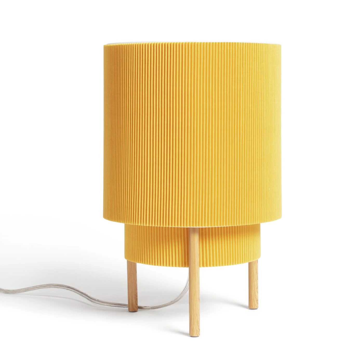 Habitat Mid Century Pleated Column Table Lamp - Yellow