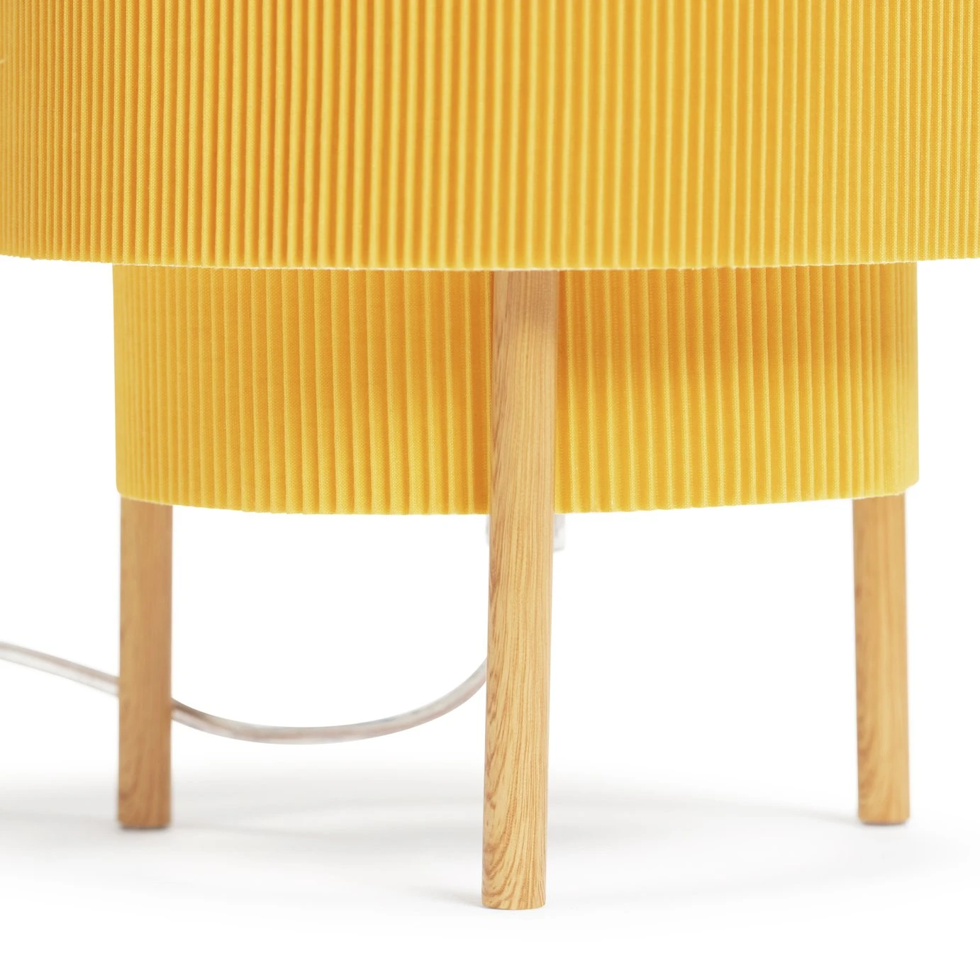 Habitat Mid Century Pleated Column Table Lamp - Yellow - Image 5