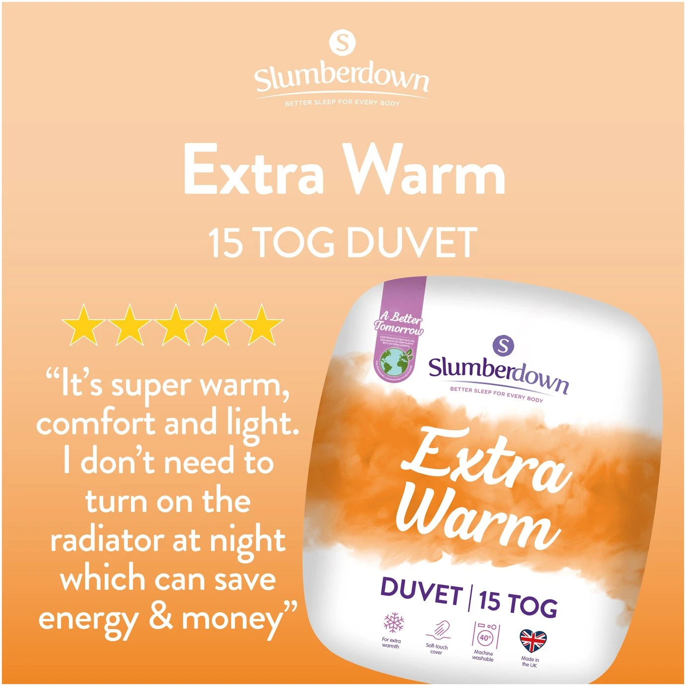 Slumberdown Extra Warm 15 Tog Duvet - Single - Image 2