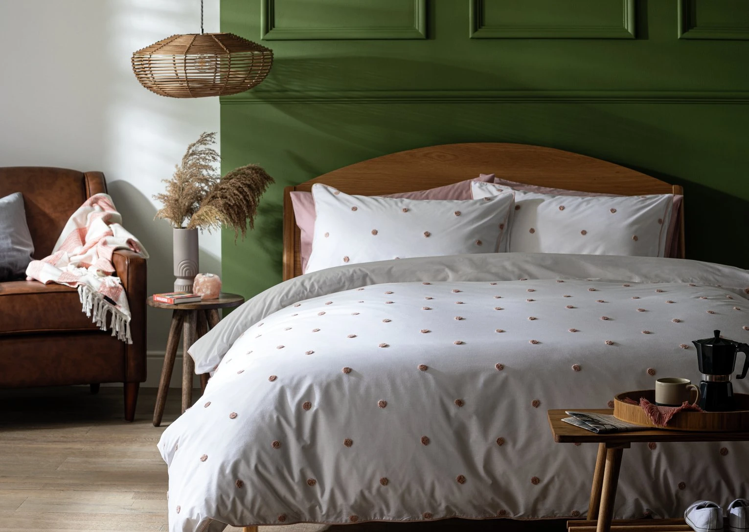 Habitat Tufted Spot Blush Pink Bedding Set - Single - Image 6